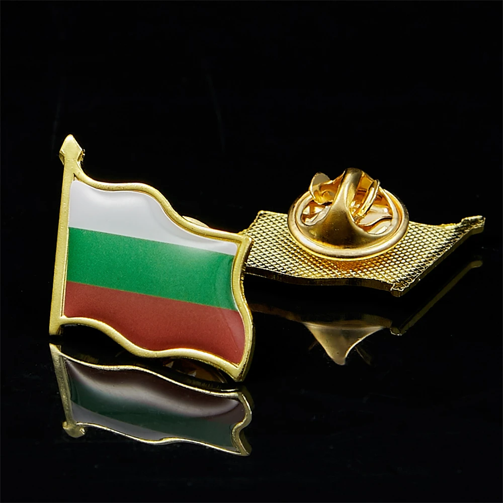 Bulgaria Flag Patriotic National Lapel Safety Pins Multicolor Badge Brooch Tie Clip/Clothes Accessories