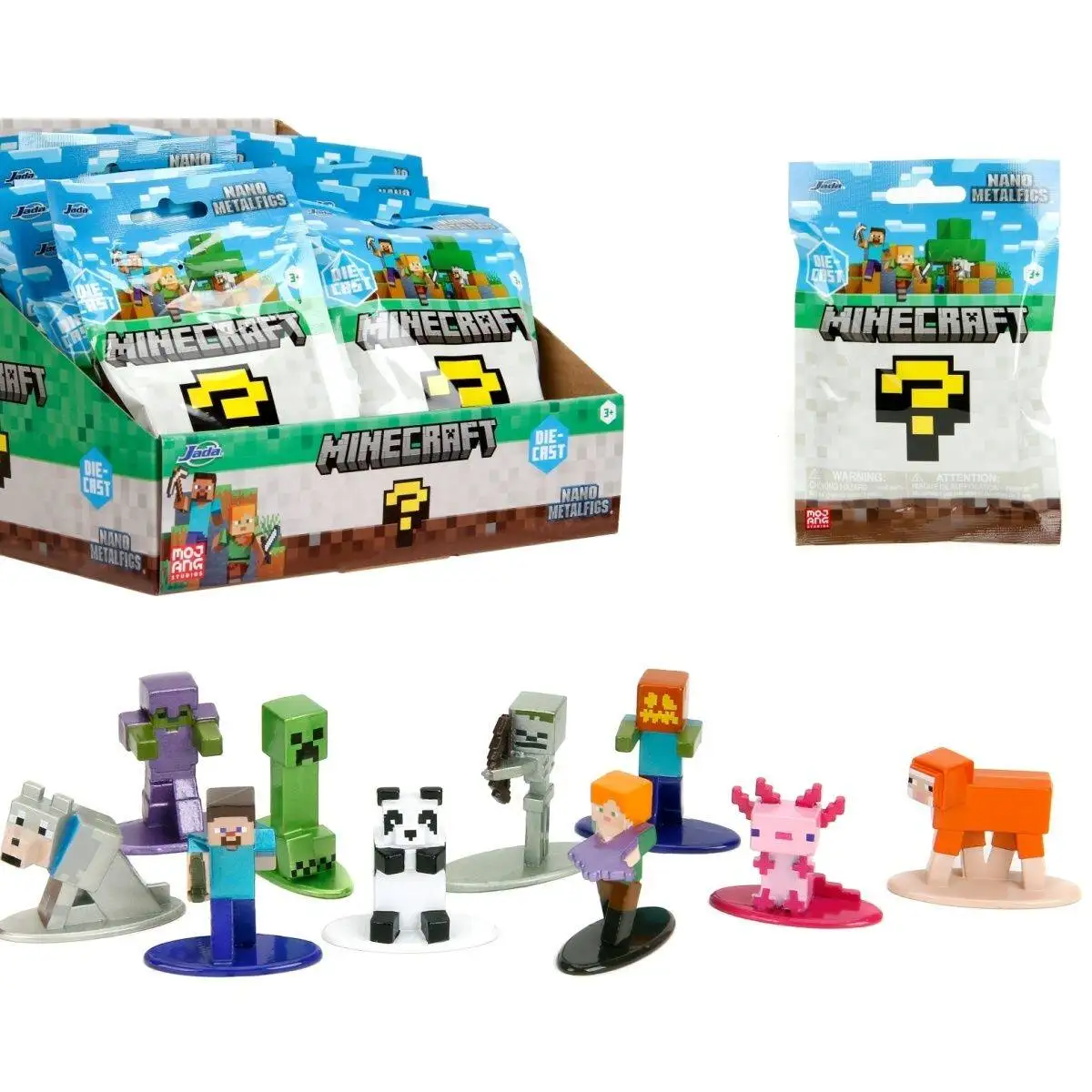 Jada Minecraft Nano Metalfigs Blind Bag 100% Die-Cast Metal Mini Figure Steve Creeper Axolotl Mystery Toy Collectible Gift view 5