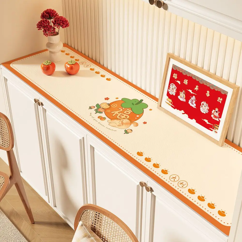VIKAMA Cartoon Sideboard Storage Pad Shoe Cabinet Premium Atmosphere-Enhancing Water-Resistant Non-Washable Tablecloth Decor