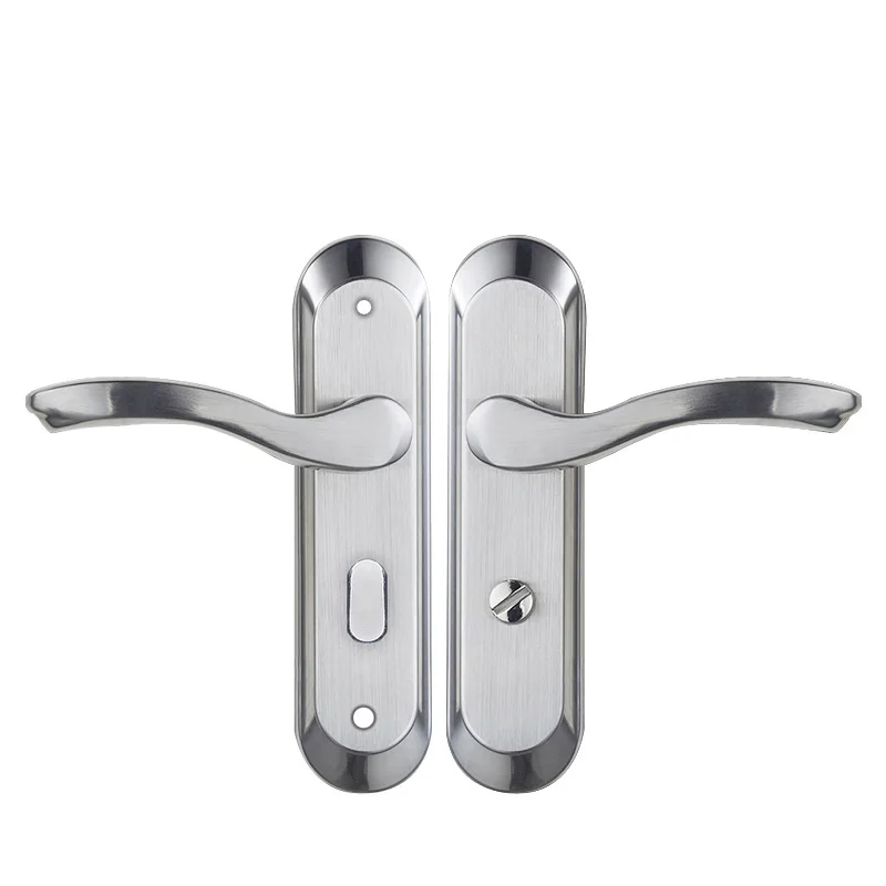 Household Bathroom Door Lock, Single‑Tongue Lock, Stainless Steel & Aluminum Alloy, Fit 110‑125mm Hole Distance