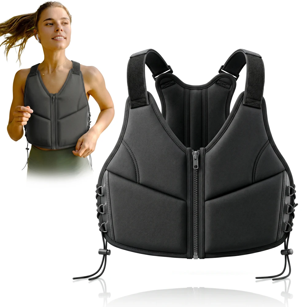 Women's 10lb Adjustable Weighted Vest Breathable and Comfortable Sports Vest Zipper and Drawstring Design for A Secure Fit and To Prevent Movement Personalized Training Durable and Easy To Maintain Suitable for Running Walking and Strength Training
