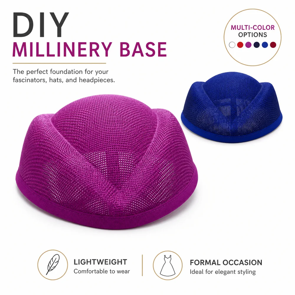 Gifts Linen Fascinator Hat Base Plain Base Versatile Flight Attendant Hat Opera Headpiece Millinery Base Hat Party Occasion