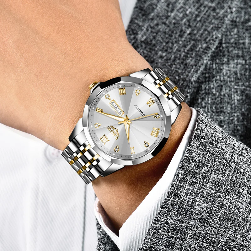 LIGE 남자 시계 날짜 주 패션 시계 남자 원래 방수 빛나는 듀얼 캘린더 아날로그 석영 손목 시계 + 상자