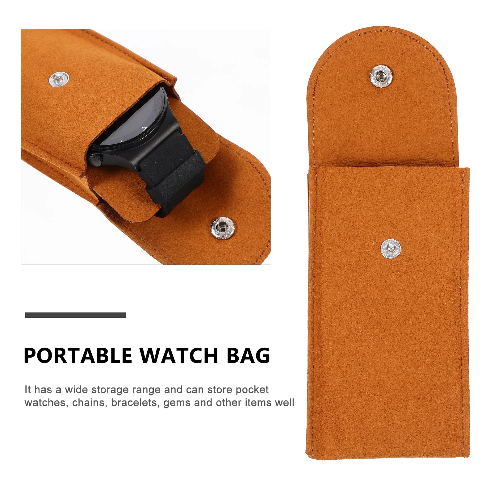 

2pcs Simple Pouch Portable Bag Travel Organizer Scratch Resistant Lightweight Watch Container For Men Women Watch Case