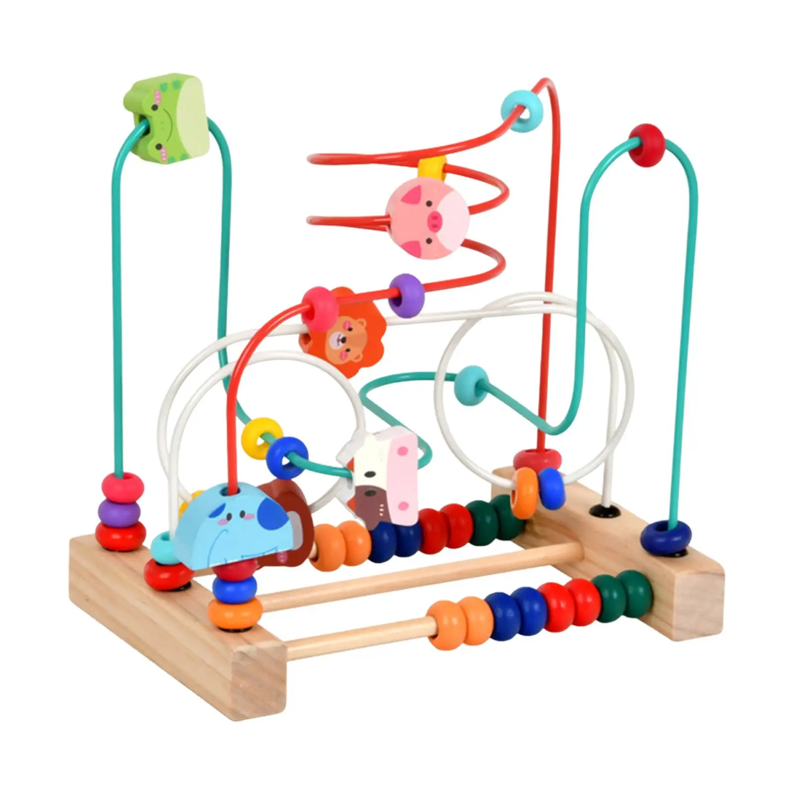 لعبة المتاهة الخرزة أشكال الحيوانات هدية عيد ميلاد التفكير المكاني L المهارات الحركية التنموية التفاعلية الأسطوانة الملونة