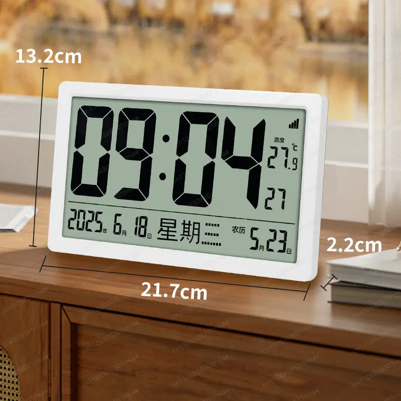 

Электронные часы с ЖК-дисплеем, Bluetooth, автоматическим синхронизированием времени, цифровые настенные часы, вечный календарь, отображение лунного календаря и температуры, будильник с питанием от батареи