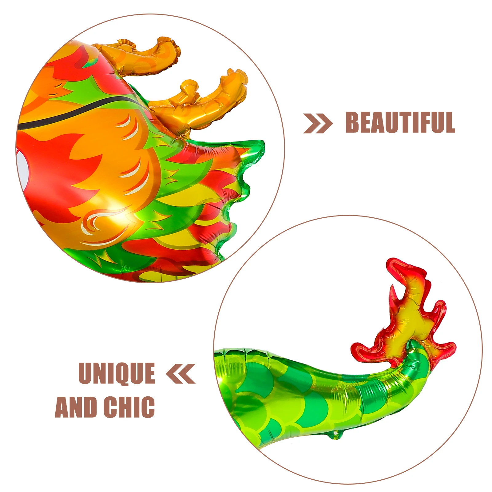 

5pcs Aluminum Foil Dragon Balloons Large Chinese New Year Party Decorations Birthday For Spring Festival 2024 Year Of The