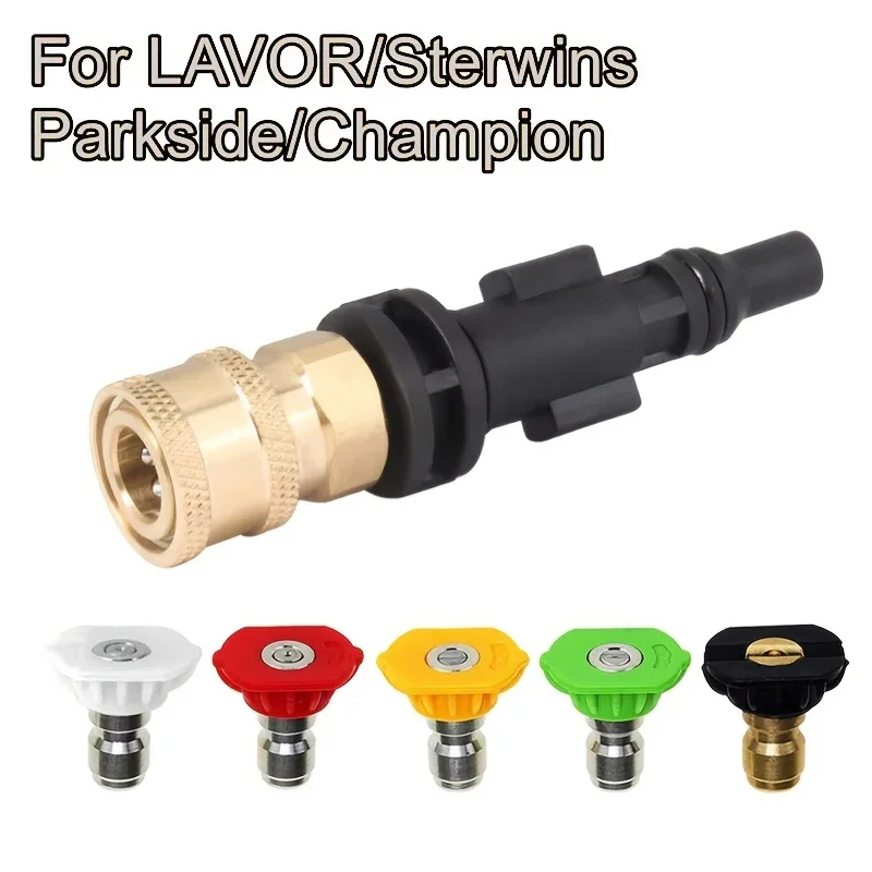For LAVOR / Sterwins / Parkside 6-Piece High Pressure Washer Adapter Kit, 1/4