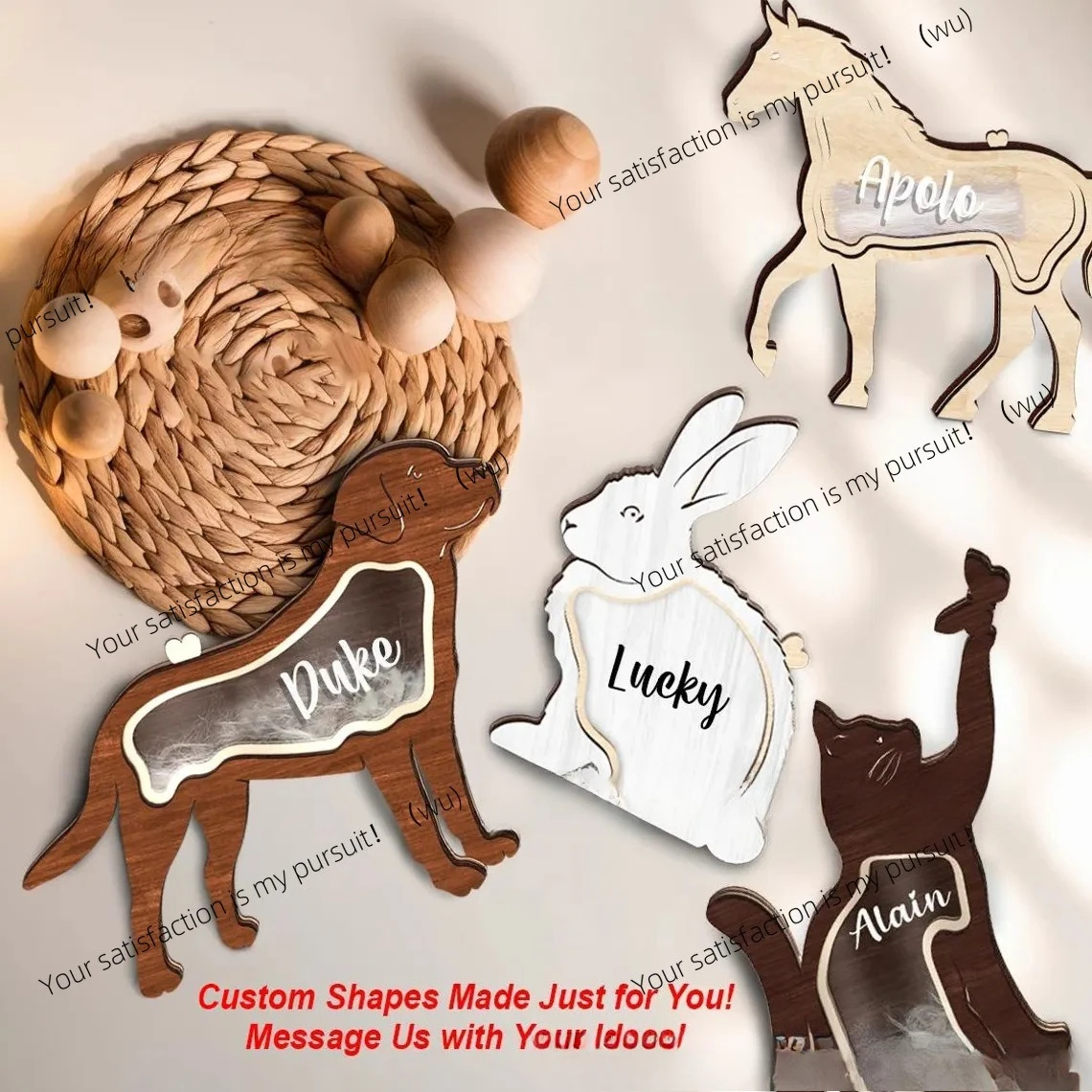 Pet Hair Memorial Box Creative Animal Pattern Storage Box Pet Hair Memorial Box