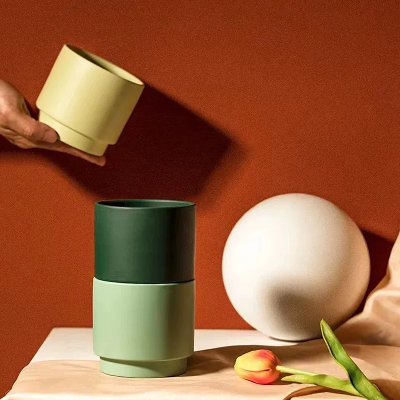 

Simple Round Flower Pot Silicone Mold Reusable DIY for Concrete, Cement - Succulent Planter, Home Decor, Nordic Style Craft