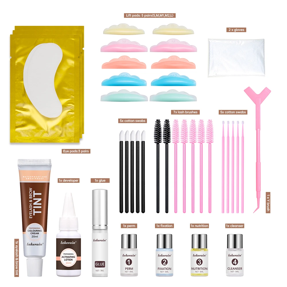 New Semi-Permanent Lash Lift and Color Kit Professional Eyebrow Laminating Lash Lift Permed Lash Dye Eyebrow Makeup 2Colors