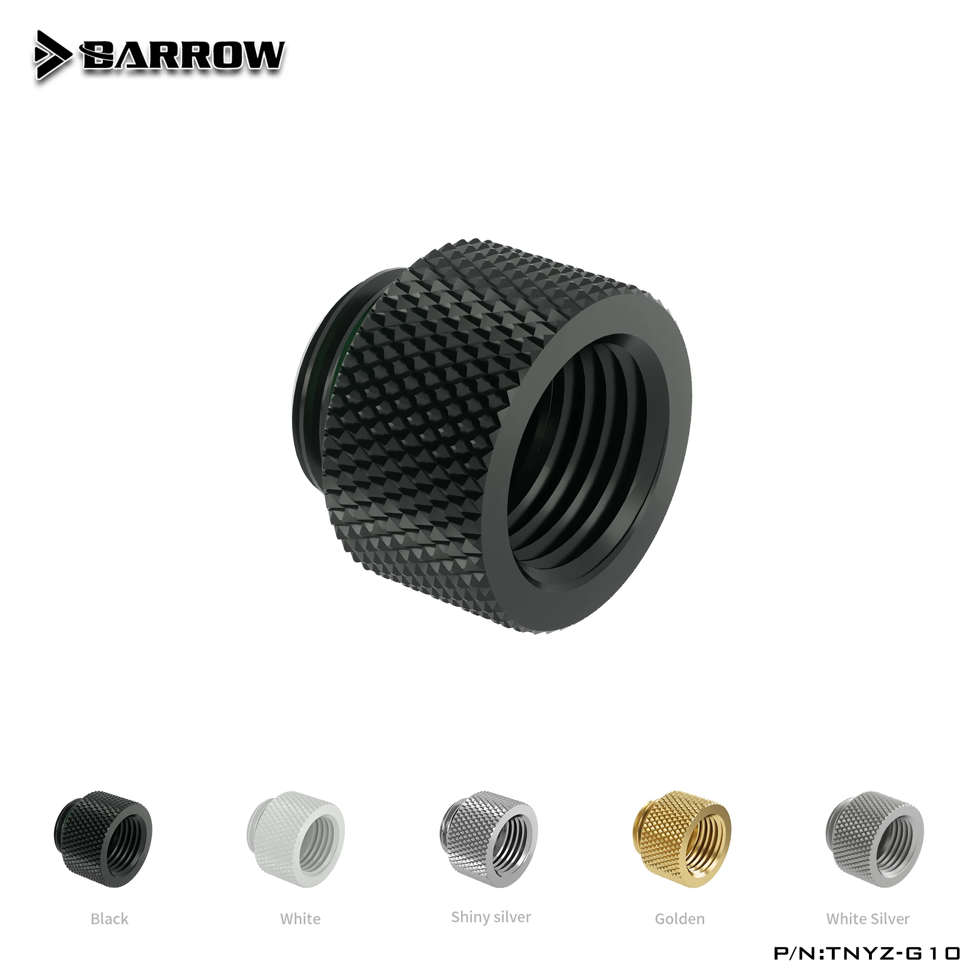 BARROW-adaptador de conexión extensible macho a hembra, sistema de refrigeración de conector, aumento de 10mm de longitud, G1/4 ''M a F