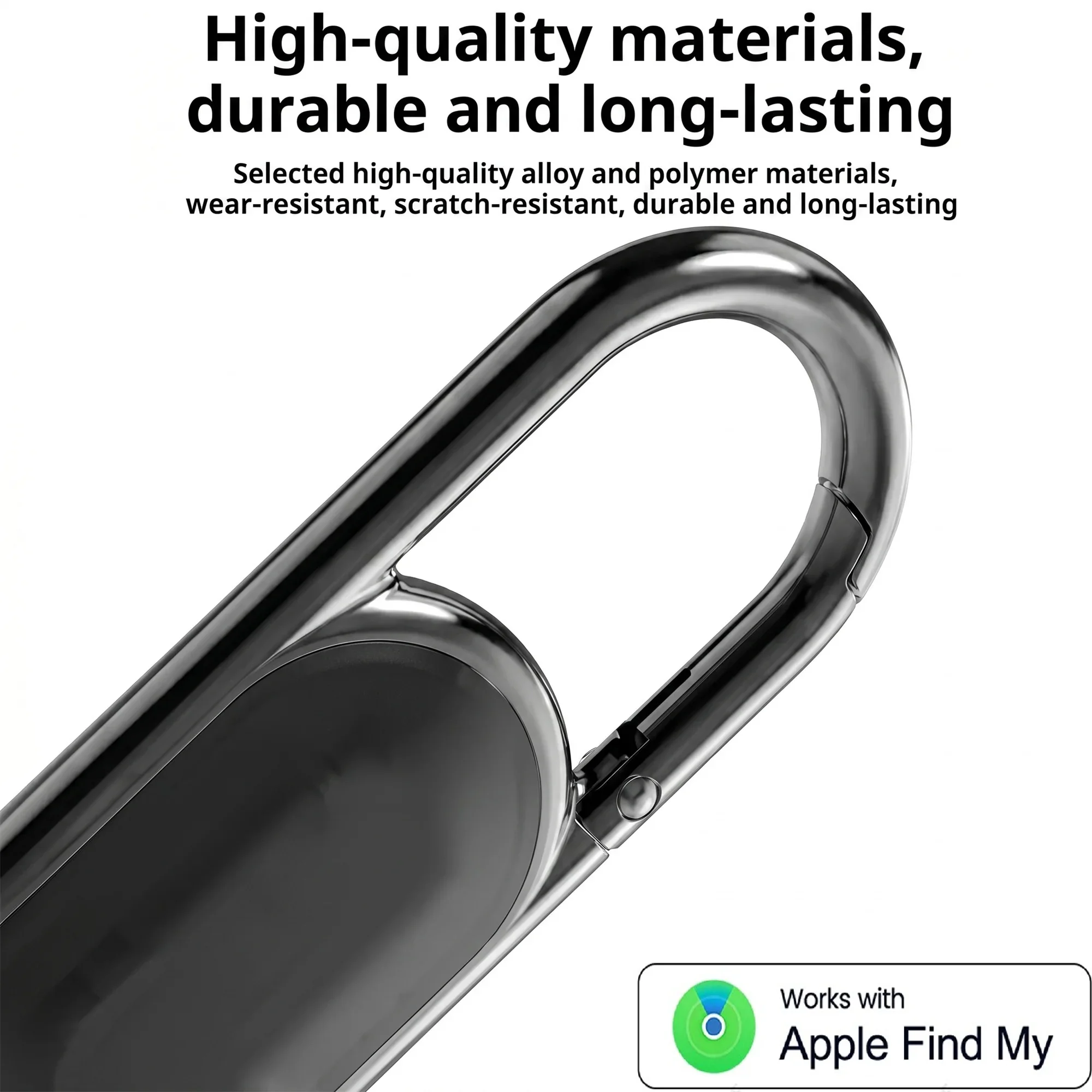 Anti-lost GPS airtag Smart Carabiner key chain Keyring with Find My tracker to attach Car key chain fob for use on Apple ios - view 3