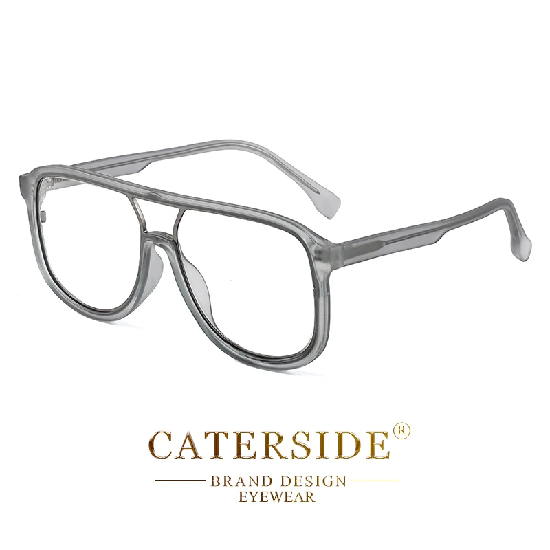 CATERSIDE Anti Blaues Licht Gläser für Männer Retro Große TR + Metall Rahmen Frauen Brillen Flache Top Doppel Brücke Punk marke Brillen – Detail 13