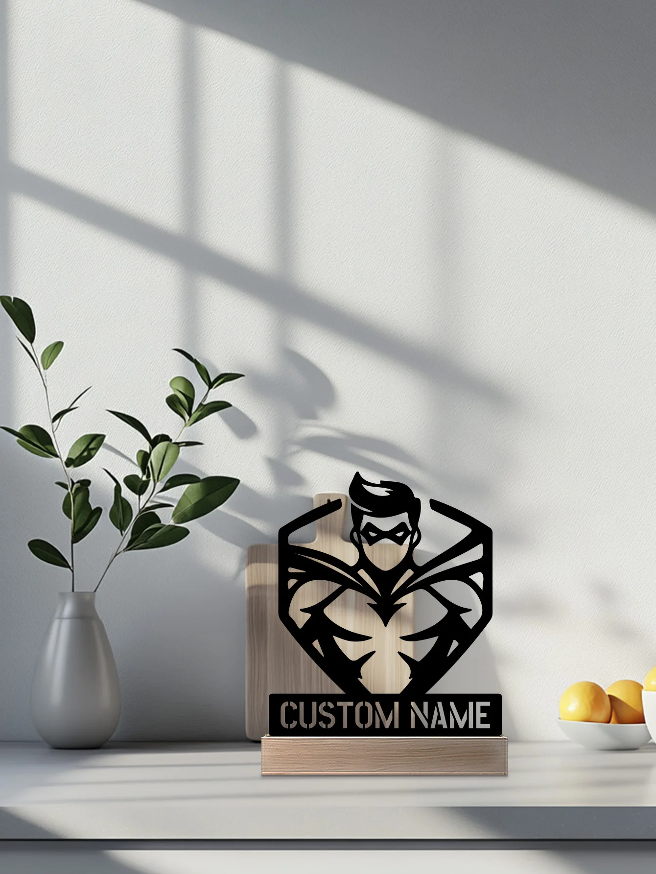 1 قطعة روبوت تجريدي مخصص اسم تمثال معدني مع قاعدة خشبية الحديد زخرفة القصدير النحت الفن الحرف مع قاعدة خشبية #6