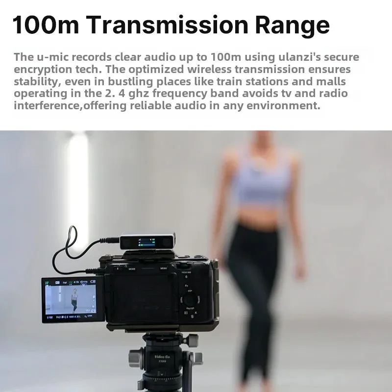 Ulanzi AM18 U-Mic 2.4G Stereo Wireless Microphone 100m Pickup 20+H