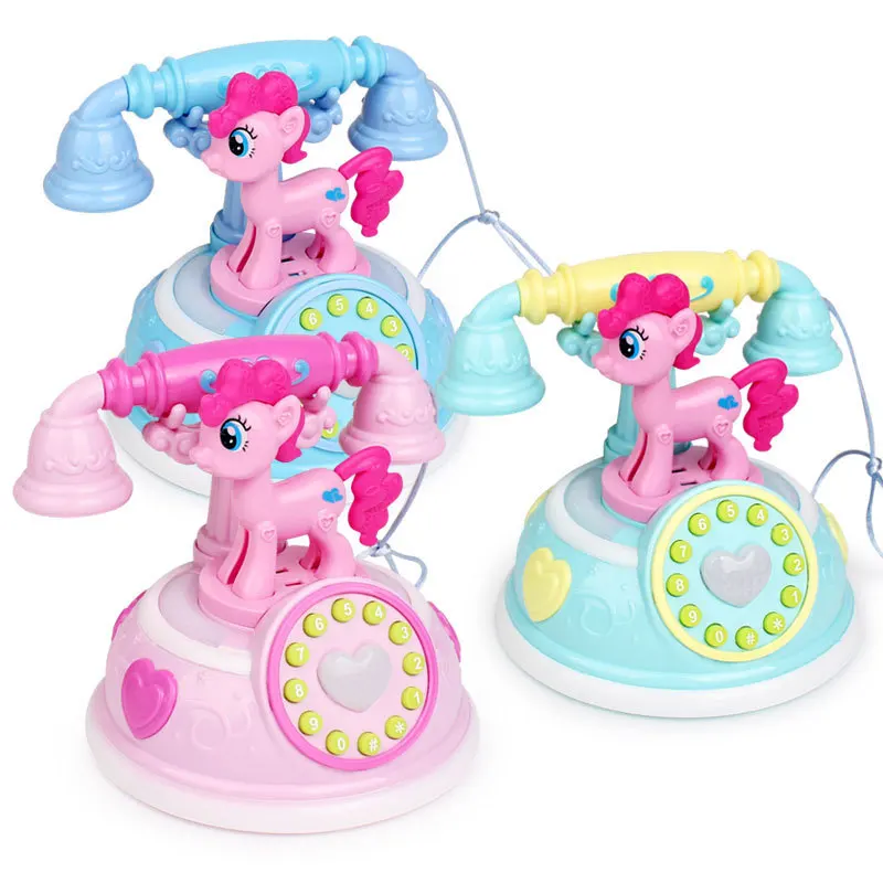 Kids Retro Cartoon Cute Simulation Telephone Creative Baby Early Education Storytelling Machine Telephone Girls Play House Toys