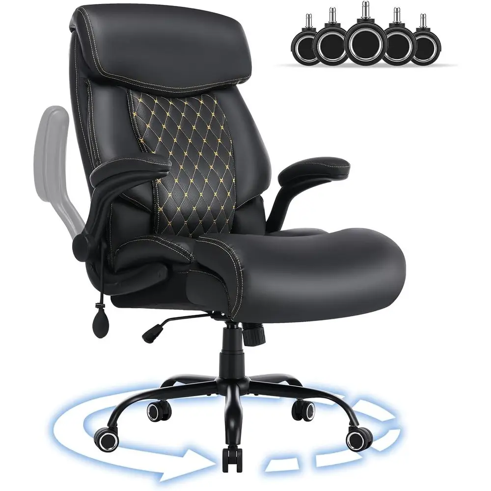 

Large Capacity Ergonomic Office Chair with Adjustable Lumbar Support and Extra Wide Seat for Comfort