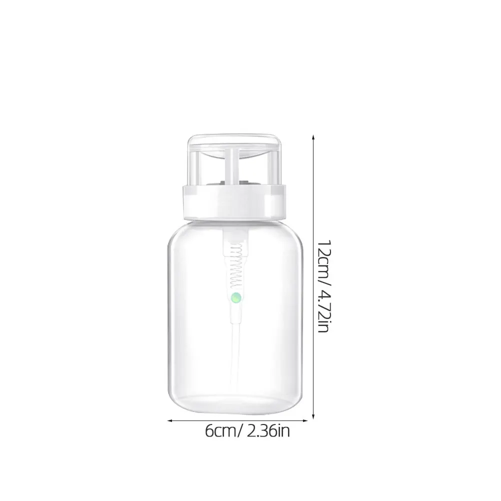 2Pcs Nail Polish Remover Sub Packaging Bottles Lockable Pump Dispenser Easy Press Leakproof Plastic Storage Bottles Black White