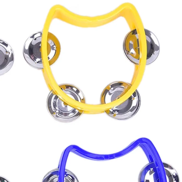 

Hand Held Tambourine Metal Bell Plastic Percussion for KTV Party Kid Game Toy