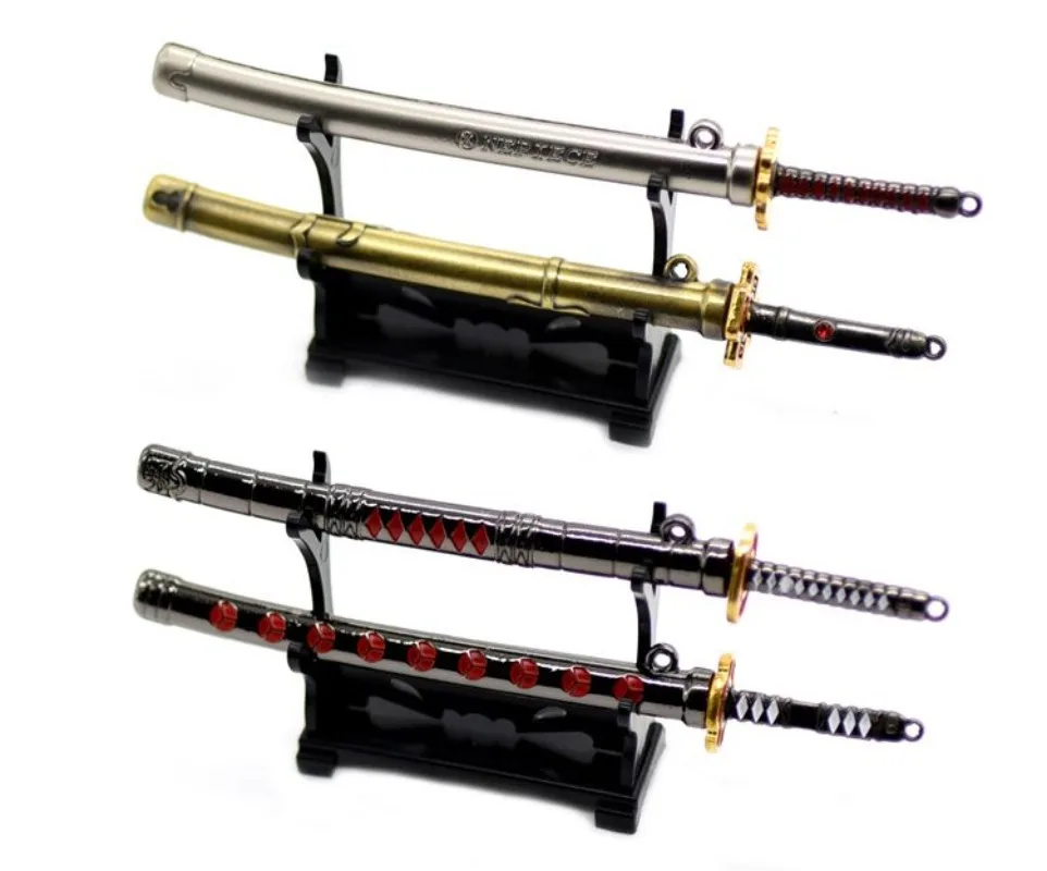 16cm Anime Weapon Solon Three Knives Flow Luo Weapon Eagle Eye Knife Peripheral Keychain Model Pendant Metal Birthday Gifts Toys