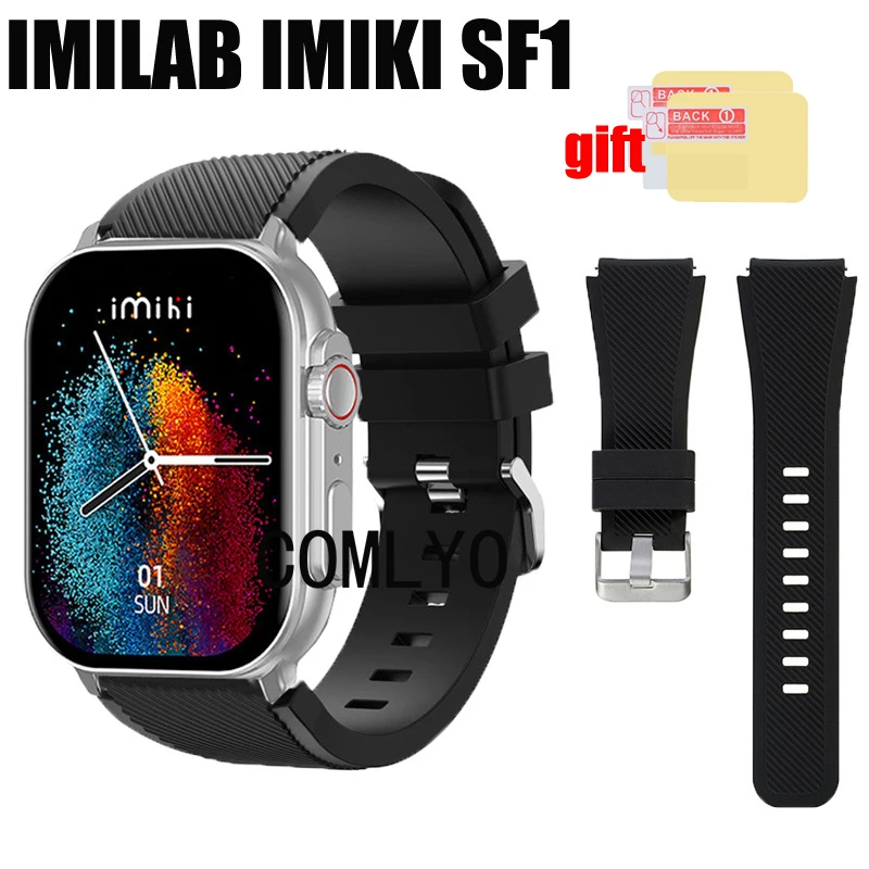 3in1 for IMIKI SF1 Strap Smart watch Women men Band Silicone Replacement Bracelet Sports Belt Screen Protector Film