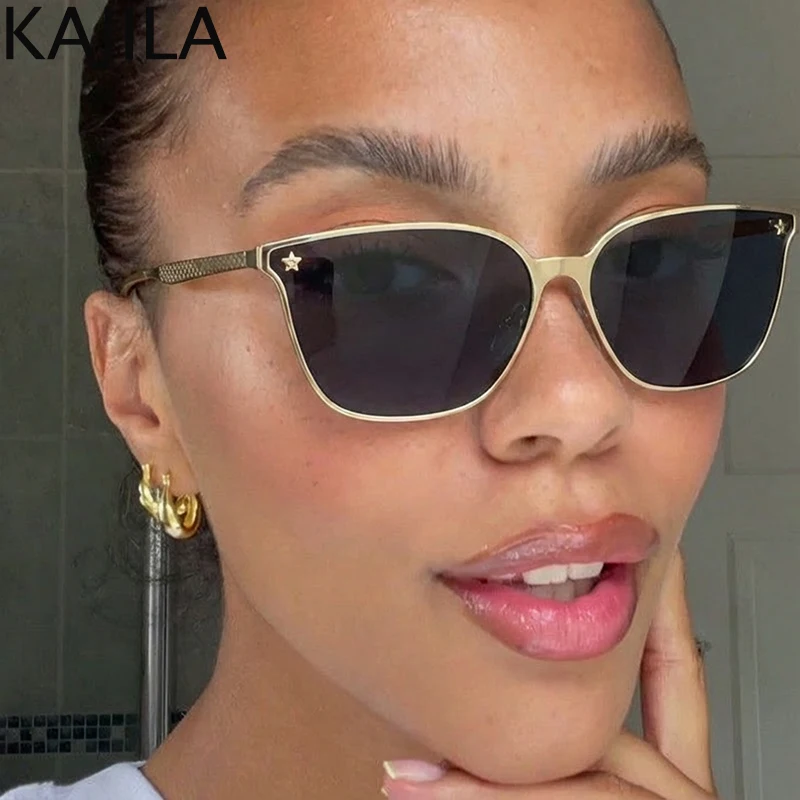 

Fashion Oversized Square Sunglasses Women Big Frame 2025 Luxury Brand Vintage Sun Glasses for Ladies Metal Frame Shades Eyewear