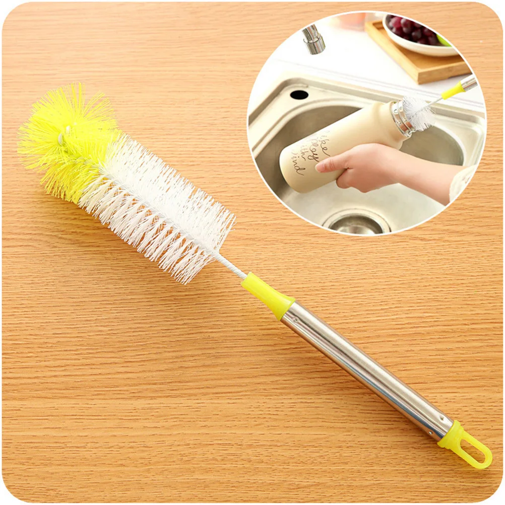 

2pcs Bottle Nylon Round Washer Brushes Handle Cleaner for Beer Carafes Stainless Storage Cup Brush Bristles Easy