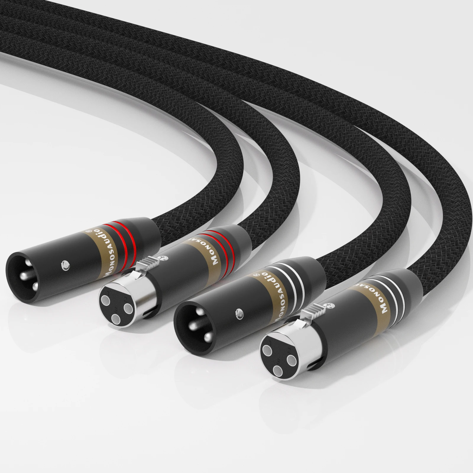 Monosaudio 17AWG Audiophiles XLR Symmetrisches Audiokabel OFC Kupfer Versilbert 2XLR Buchse Signalkabel für Mikrofon – Detail 4