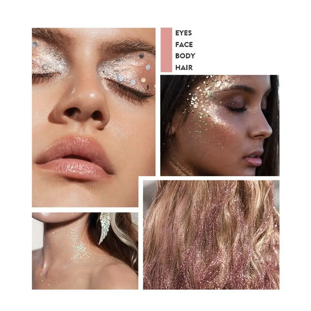 Body Sequins Cosmetic Tool Highlighter Pearlescent Shimmer Glitter Eyeshadow Waterproof Long Lasting Liquid Eye Shadow Women