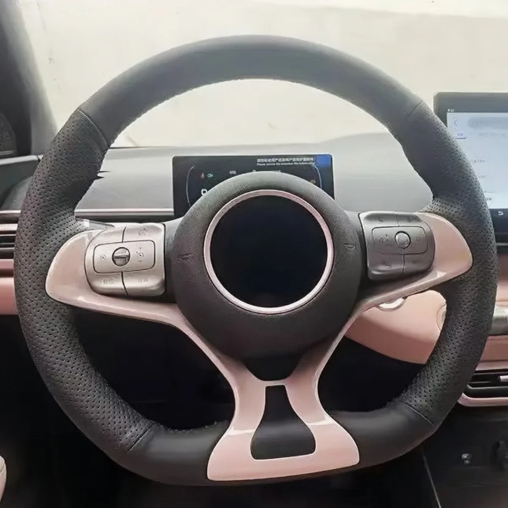 Customization Car Steering Wheel Cover Accessories Hand Sewing Microfiber Leather For BYD Yuan Plus Dolphin 2022 2024 2025