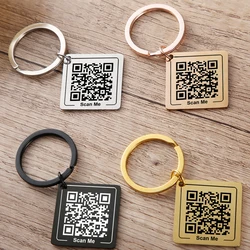 Customized QR Code Keychain, Personalized Business Card, Company Introduction, Party, Wedding, Stainless Steel Metal Material