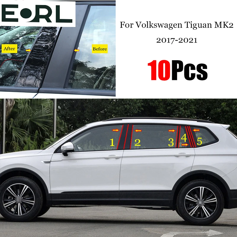 

For Volkswagen VW Tiguan MK2 2017-2021 Car B C Pillar Middle Central Column PC Window Trim Decoration Protection Stickers