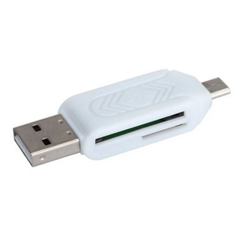 

Multifunctional Otg 2.0 Dual-Purpose Android Phone Computer Card Reader SD/TF Combo Card Reader-White