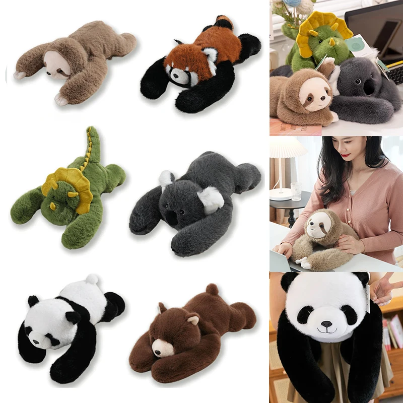 柔らかい重みのあるぬいぐるみ動物の背中を寄り添う枕、不安解消、睡眠サポート、ぬいぐるみ