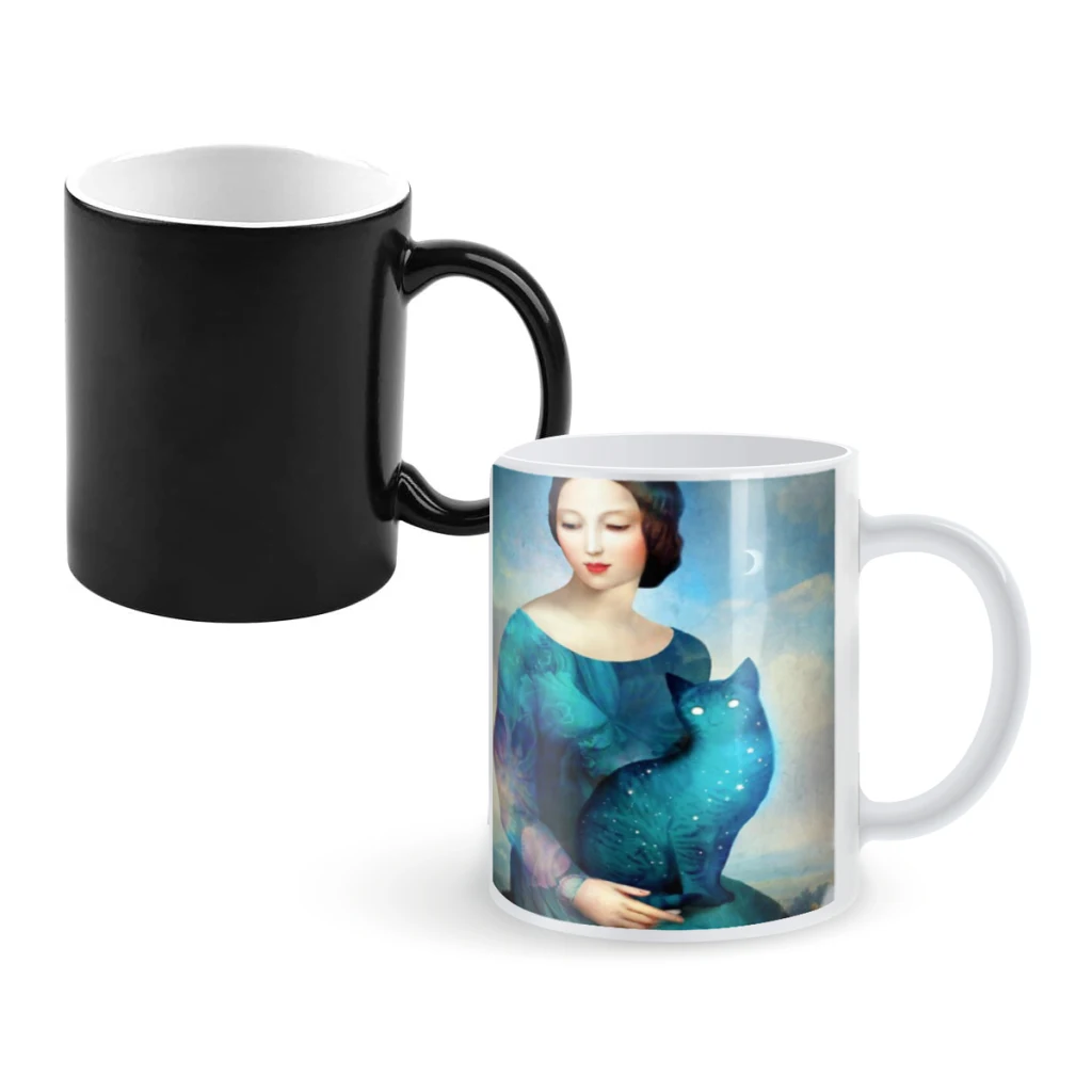 

Night CatCoffee Mugs And Mug Creative Color Change Tea Cup Ceramic Milk Cups Novelty Gifts