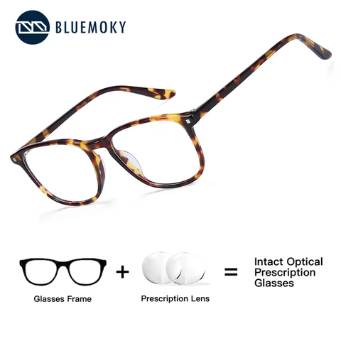 BLUEMOKY Mens Prescription Eyewear Square Acetate Build Blue Light Blocking Progressive Photochromic For Myopia And Reading