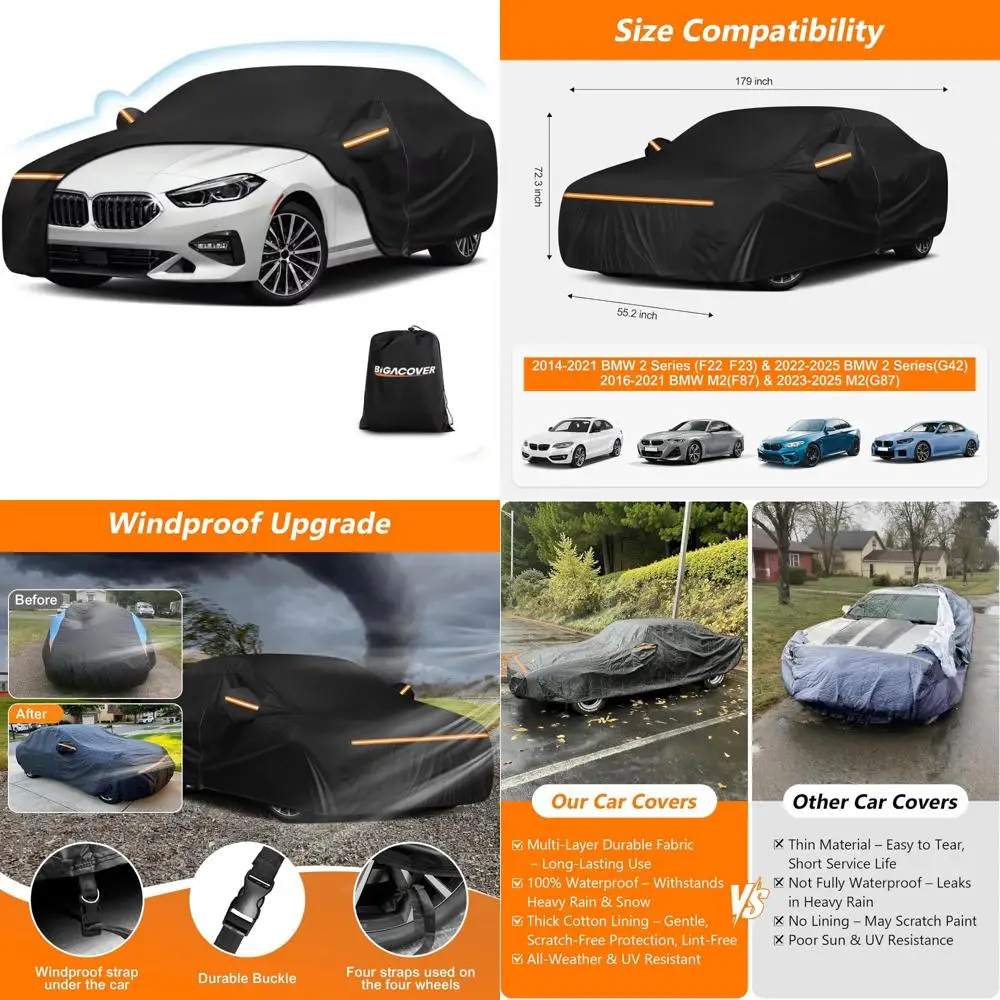 

Waterproof Oxford Cloth Car Cover for 2 Series Models, Suitable for M2, M250i, 250i, i, 220i from 2014 to 2025, Outdoor Full Cov