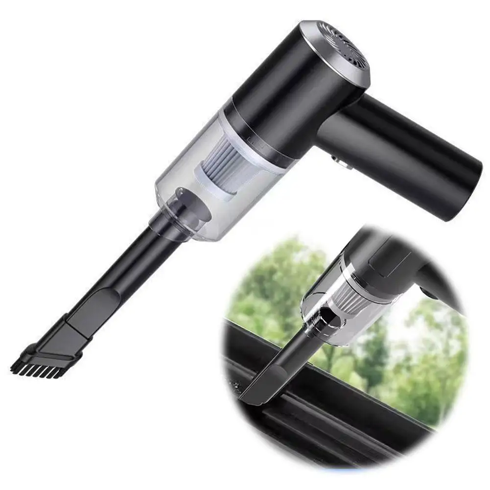 مكنسة كهربائية محمولة للسيارة مع ضوء، شفط قوي USB مكنسة كهربائية صغيرة محمولة صغيرة مع D3T2