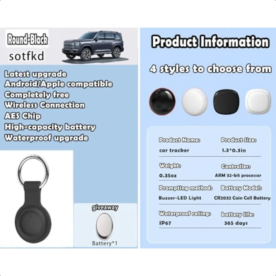 2 Pack GPS Tracker for VehiclesTracker Device for Vehicles Car Tracker Device Only Android No Monthly Fee Waterproof Works with