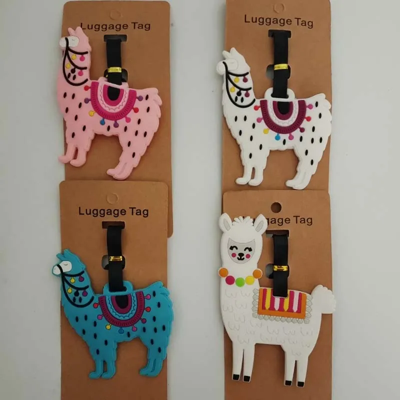 Cute Camel & AlpacaTravel Accessories Luggage Tag Silica Gel Suitcase ID Address Card Holder Baggage Boarding Tag Wedding Gift