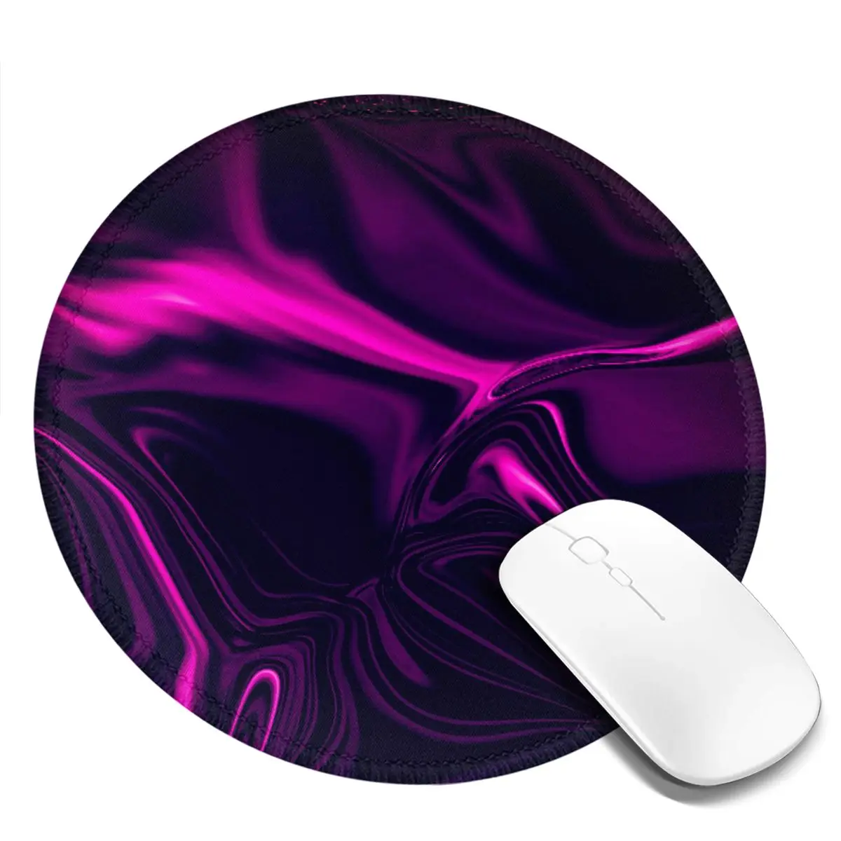 Abstract Marble Round Mouse Pad Dark Pink Print Fashion Rubber Gaming Mousepad For Notebook Computer Soft Graphic Mouse Mats