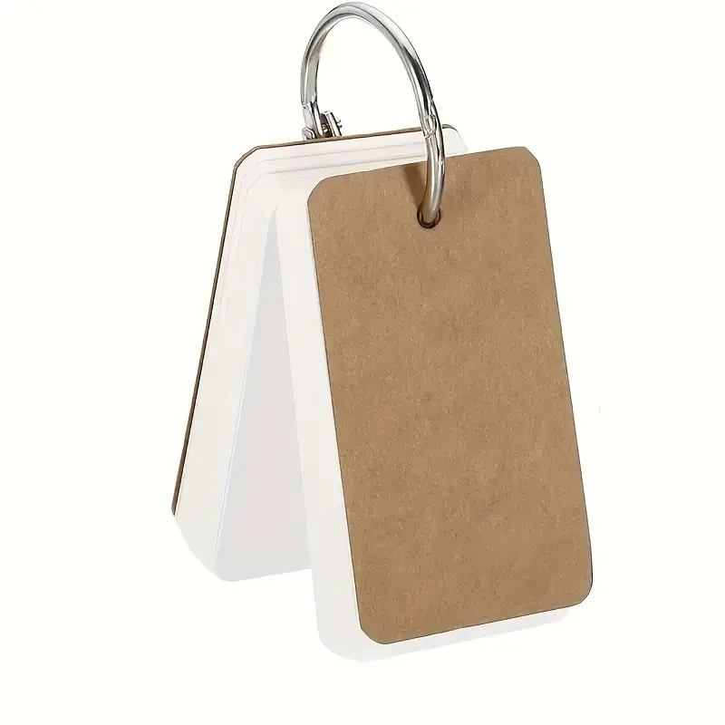 1/3 Stück Kraftpapier-Lernkarten und Loseblatt-Notizbücher für Vokabeln, Lernen und DIY-Grußkarten. Bürobedarf.