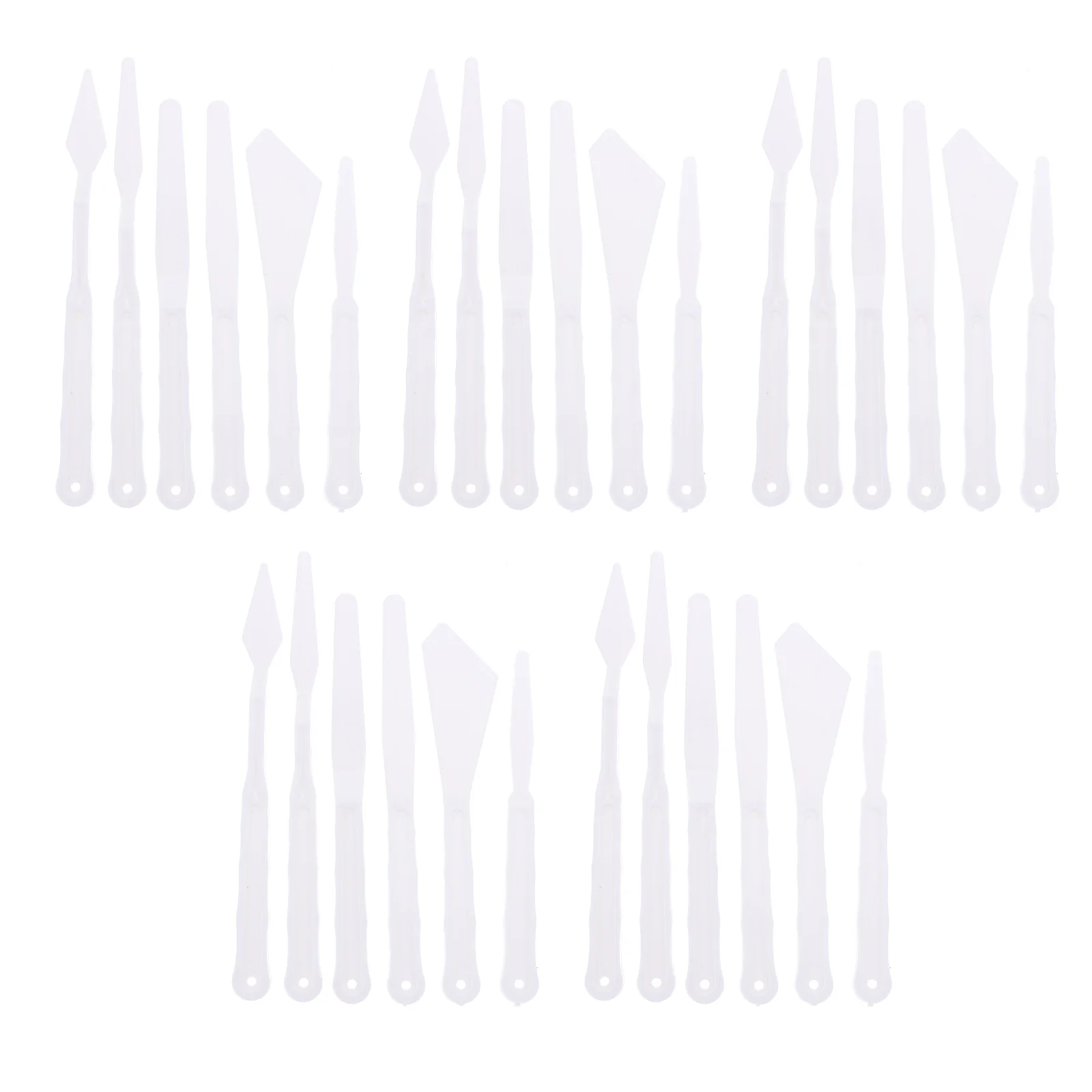 Long Handle 30pcs Painting Mixing Scraper Set Oil Color Spatula Professional Art Tools Supplies