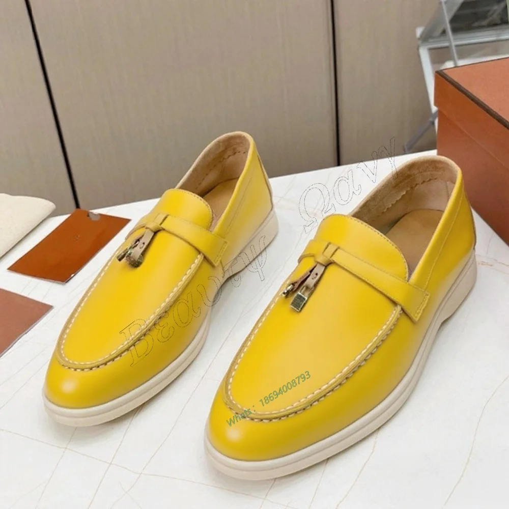 

Yellow Slip on Men Shoes Lock Decor Soft Pumps Solid Men's Dress Shoes Gentlemen Slip on Party Shoes Big Size 47 Sprig Autumn