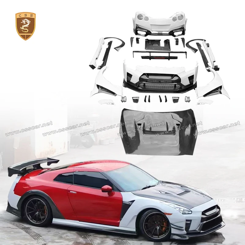

Крышка крыла Varis Style из углеродного волокна с высокой спиралью для Nissan GTR, нижняя защитная панель заднего бампера, расширители заднего колеса, капот двигателя