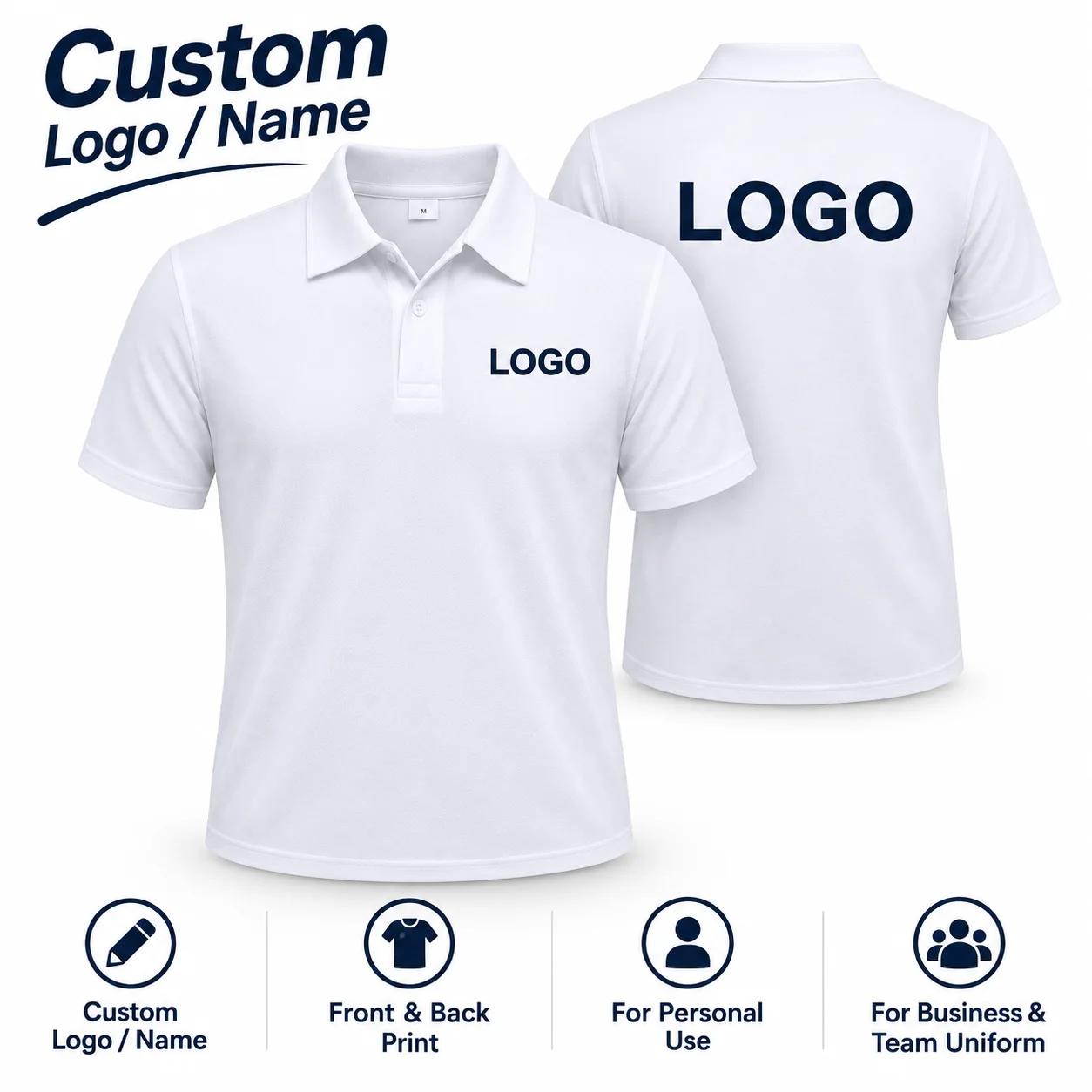5PCS Personalized Polo Shirt Custom Company Logo Work Uniform Men Women Short Sleeve Casual Business Team Clothing Golf Apparel
