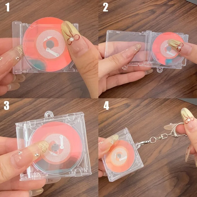 10pcs NFC Functional CD Disc Key Chain Mini CD Case Keychain Peripheral Commemorative Album Key Holder For DIY Backpack Pendant view 6