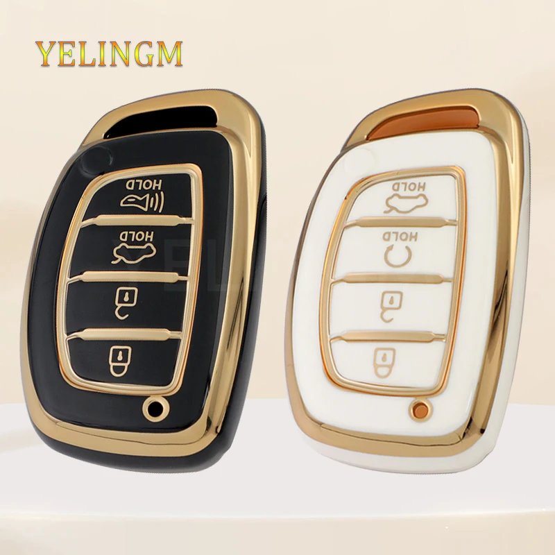 4 Button TPU Car Smart Key Case Cover for Hyundai Tucson Santa Fe Rena Sonata Elantra Creta Ix35 Ix45 I10 I30 I40 Accessories