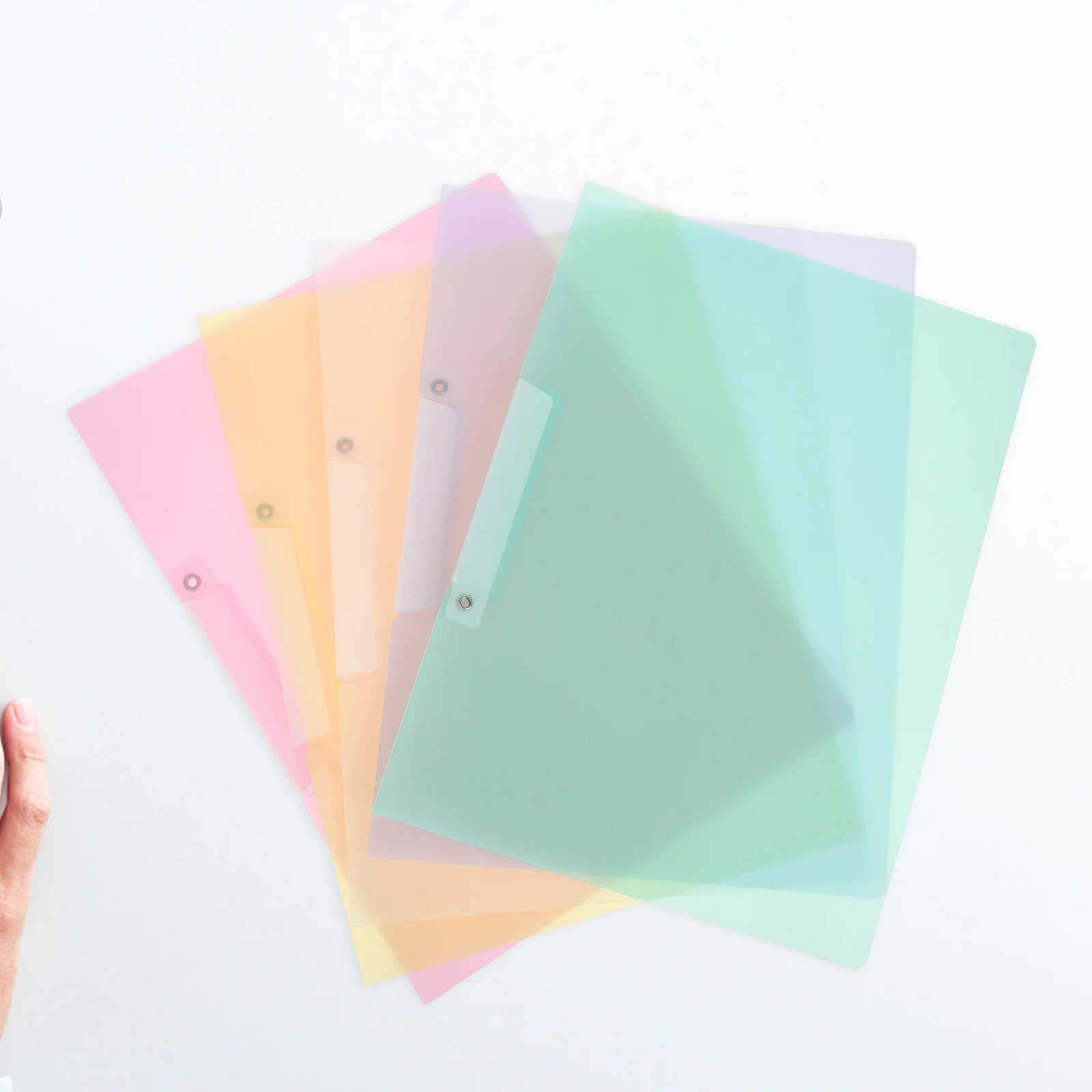 

10Pcs Portable File Folder Organizer Side Opening Design Swing Clip Document Holder for Office School Business Use Plastic